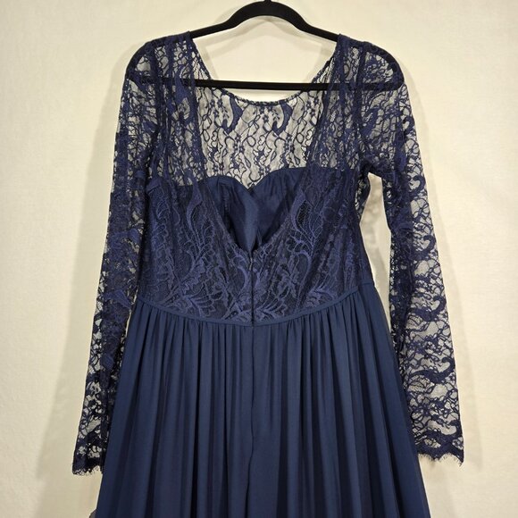 HAYLEY PAIGE Victorian ROMANTIC-GOTHIC Whimsigoth NAVY Formal Dress Size 14 NEW! - Picture 8 of 17